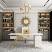  Light luxury desk Modern simple white paint desk design model room Computer desk Bedroom study desk
