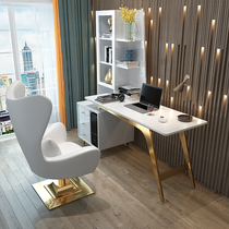  Light luxury desk Post-modern gold-plated paint office desk chair Nordic household small apartment writing desk Computer desk