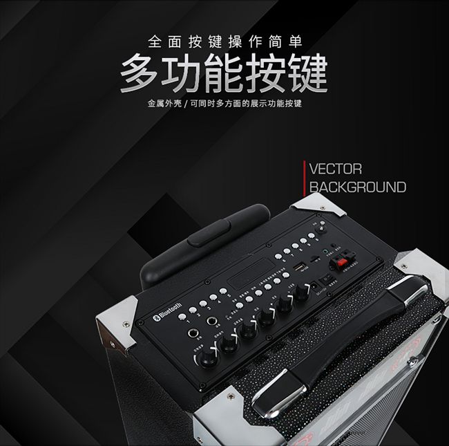 Mới di động guitar điện que âm thanh loa Hiệu suất ngoài trời không dây Bluetooth vuông nhạc cụ phổ quát loa lon