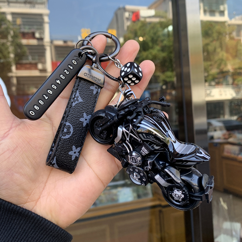 Personalized Motorcycle Keychain for Men, Exquisite Car Key Chain, Devil Motorcycle Bag Pendant, Creative Gift for Men