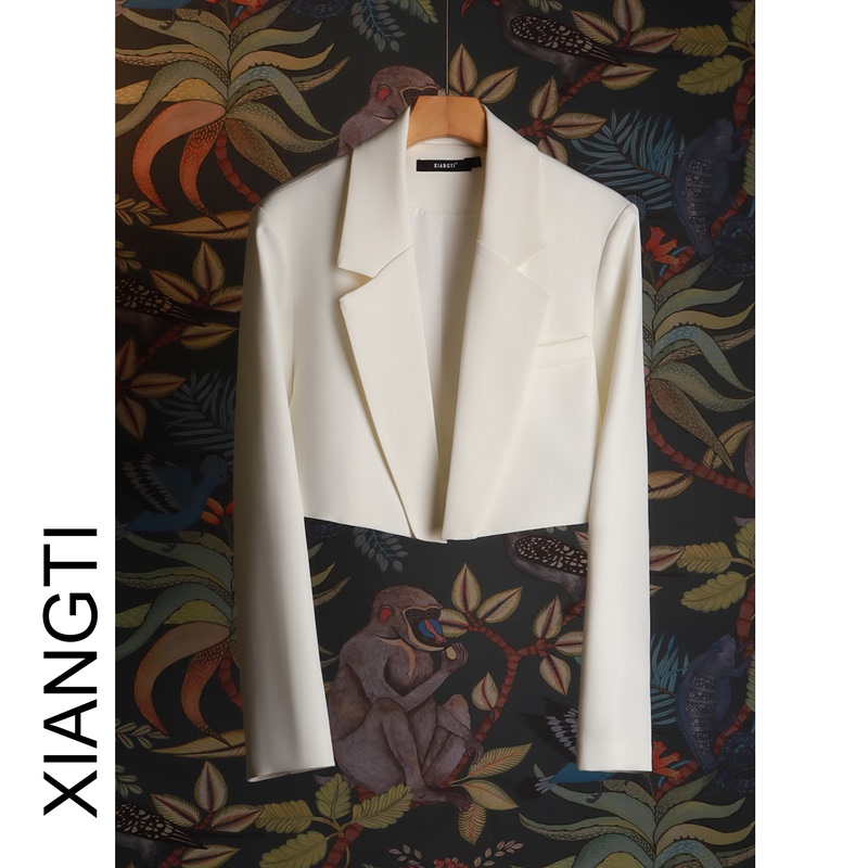 Xt2026 New Women's Blazer Casual Korean Style Ultra-Short Petite Spring and Autumn Versatile Design Niche Xt2026 New Women's Blazer Casual Korean Style Ultra-Short Petite Spring and Autumn Versatile Design Niche