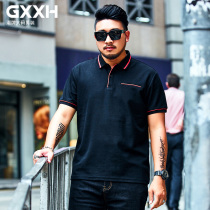 GxxH Tide Brand Fat Men Plus Fat Plus Plus 200 Jin Fat Flour Lapel Short Sleeve Polo Shirt Mens Casual Summer