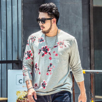 GxxH Tide Brand New Plus Size Mens T-shirt Long Sleeve base shirt Fat Print Fat Plus Size Body Dress Spring