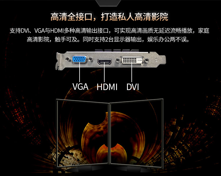 Видеокарта 昂达gt710典范1g/2g d3静音版半高刀卡台式机电脑游戏办公显卡 Onda