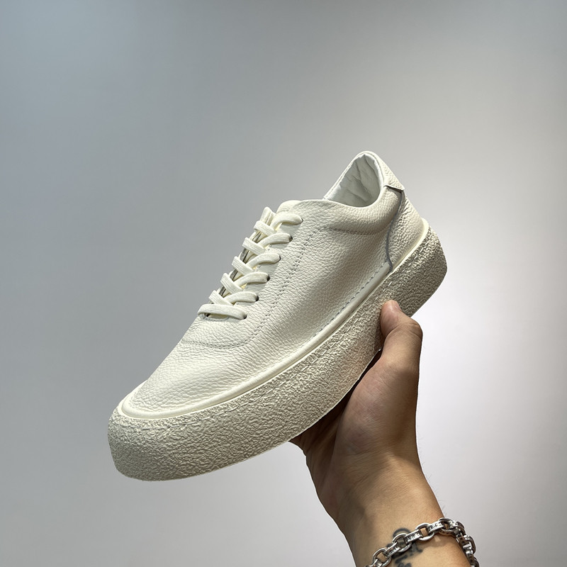 Men's shoes 2022 new fall small white shoes trendy genuine leather low help sports casual shoes Soft bottom 100 lap lace plate shoes 