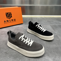 Shoes mens models 2022 new fall genuine leather board shoes trendy 100 hitch bottom sneakers low bunch of lace casual shoes