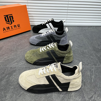 Men Shoes 2021 New Tide Fall Genuine Leather Trends 100 Hitch Bottom Shoes Breathable Casual Shoes Low Helps Soft Underfloor Shoes