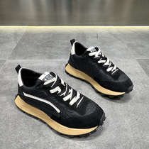 Cotton shoes mens winter 2022 new genuine leather Agan shoes trendy thick bottom waffle shoes sport 100 hitch for men casual shoes