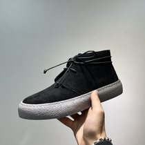 Martin boots male section 2022 new winter genuine leather short boots plus suede warmth in cotton shoes trendy thick bottom tooling boots