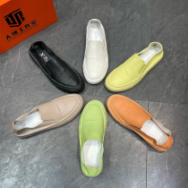 A foot pedal mens shoes 2021 new sloths 100 hitchhiking casual mens leather shoes breathable soft bottom leather small white shoes