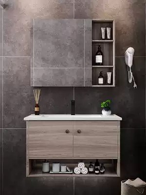 Face washing basin cabinet combination home Nordic modern minimalist dressing room small apartment bathroom cabinet