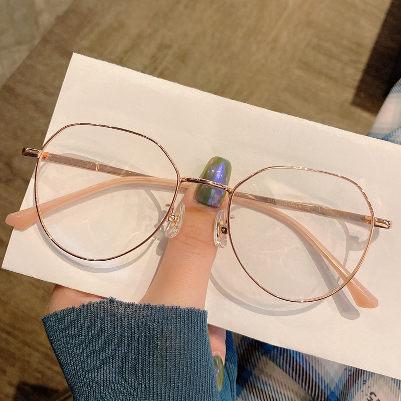 Anti-radiation anti-blue light fatigue computer eye protection myopia glasses female net red big frame eye frame male tide flat mirror