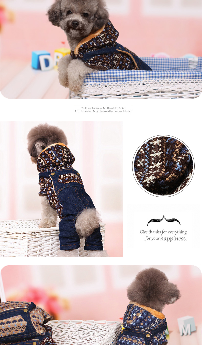 Hơn gấu quần áo chó Teddy quần áo mùa thu và mùa đông chó con mèo cưng quần áo mèo nhỏ chó Bomei quần áo bốn chân - Quần áo & phụ kiện thú cưng áo poodle