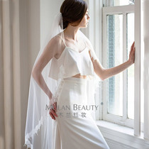 New single-layer lace bride wedding veil photography tour photo light wedding headdress Joker