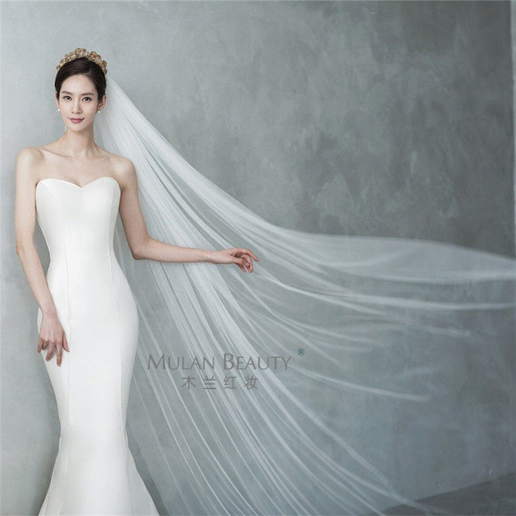 2022 new minimalist 2 5 m long single layer nude yarn small trailing vegetarian yarn bridal head yarn with comb wedding accessories