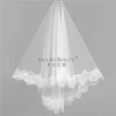 European and American new bride Korean white exquisite lace veil short soft yarn with comb wedding hair accessories