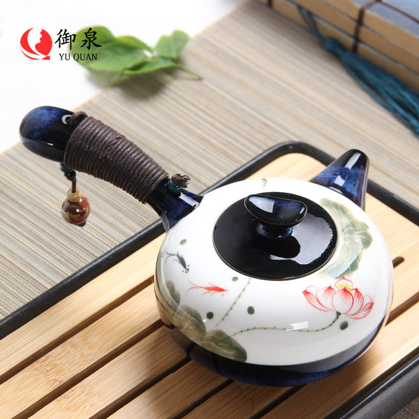 御泉 手绘陶瓷窑变 茶壶 侧把壶 优惠券折后￥29包邮（￥69-40）