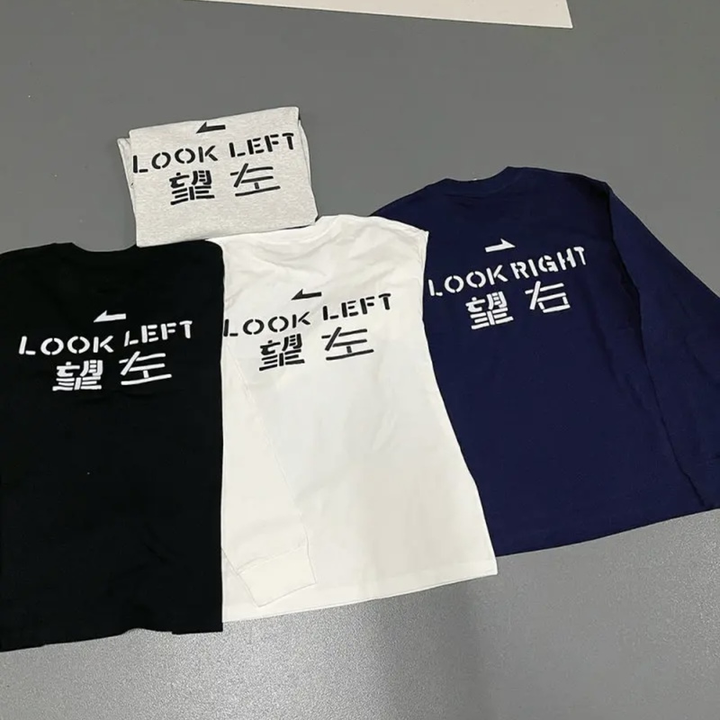Long-Sleeve T-Shirt with a Design That Allows You to Look Left and Right, Men's Early Autumn Wear, American-Style Basketball Crew Neck, Heavy Cotton Base Shirt