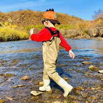 Childrens wader play water sand catch fish Water pants Parent-child one-piece rice planting clothes catch sea rain pants Kindergarten