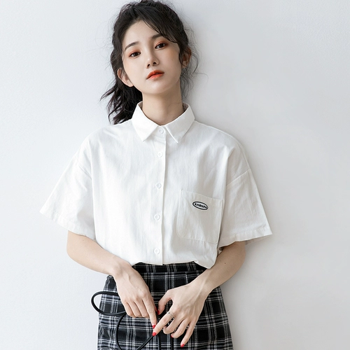 Летняя корейская рубашка, трендовая футболка для школьников, короткий рукав