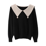 Осенний дизайнерский трикотажный черный тонкий свитер, 2020, тренд сезона, по фигуре