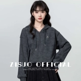 Осенняя толстовка с капюшоном с молнией, дизайнерская короткая повязка на голову, в американском стиле, на молнии, оверсайз