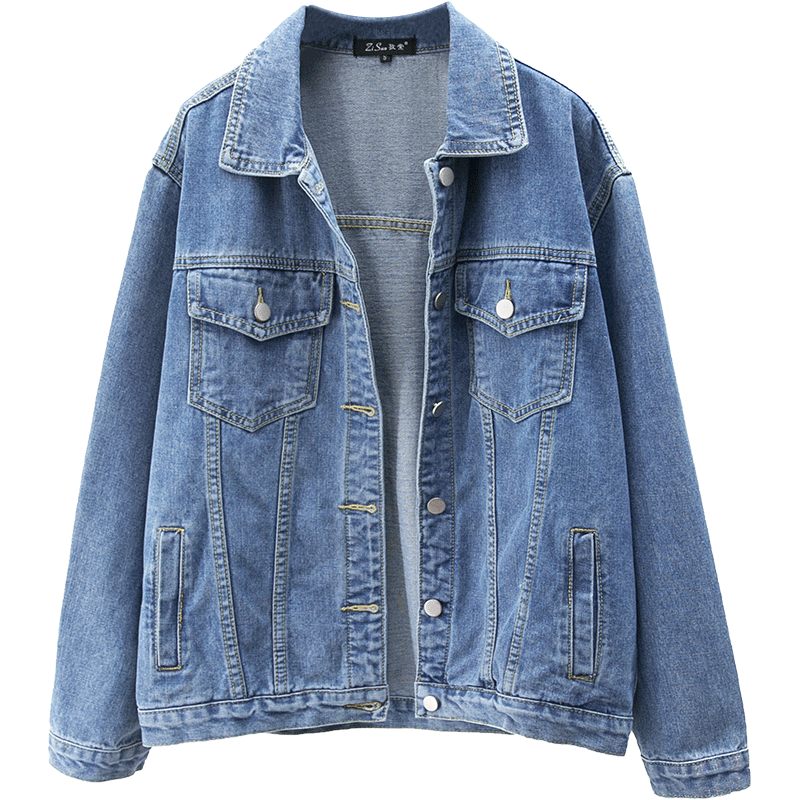 Zisuo 2026 Spring New Washed Denim Jacket for Women, Korean Style Loose Fit Student Versatile Short Denim Coat