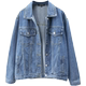 Zisuo 2026 Spring New Washed Denim Jacket for Women, Korean Style Loose Fit Student Versatile Short Denim Coat