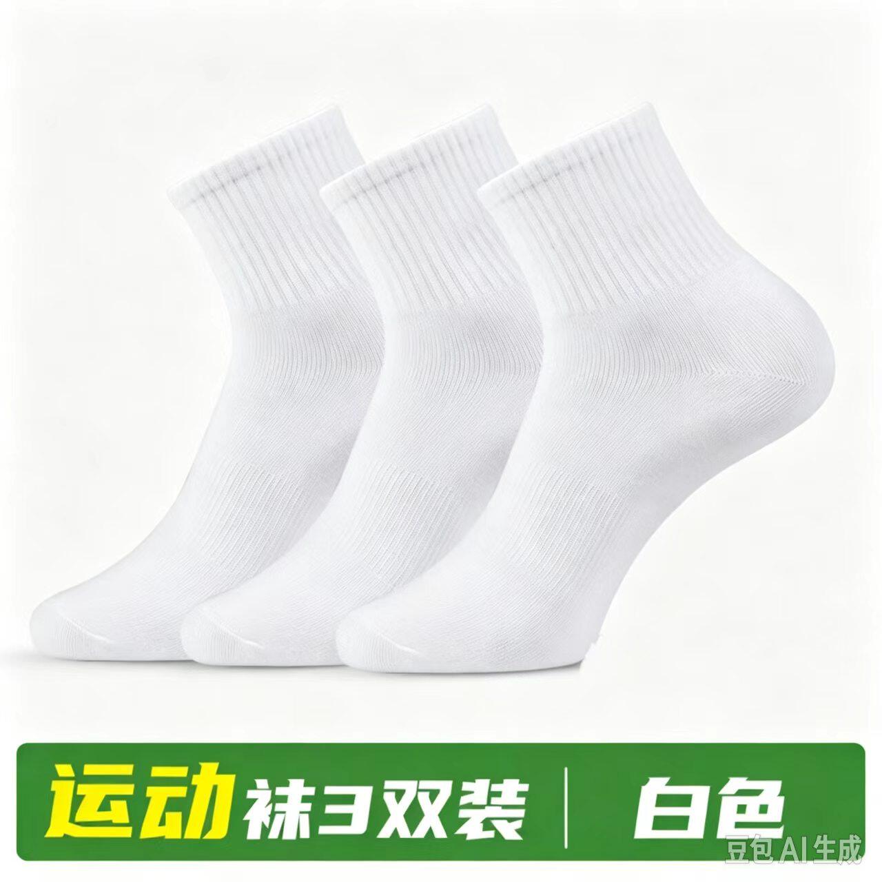 运动袜子男款青少年运动2026新款学生防臭吸汗跑步白色夏季薄
