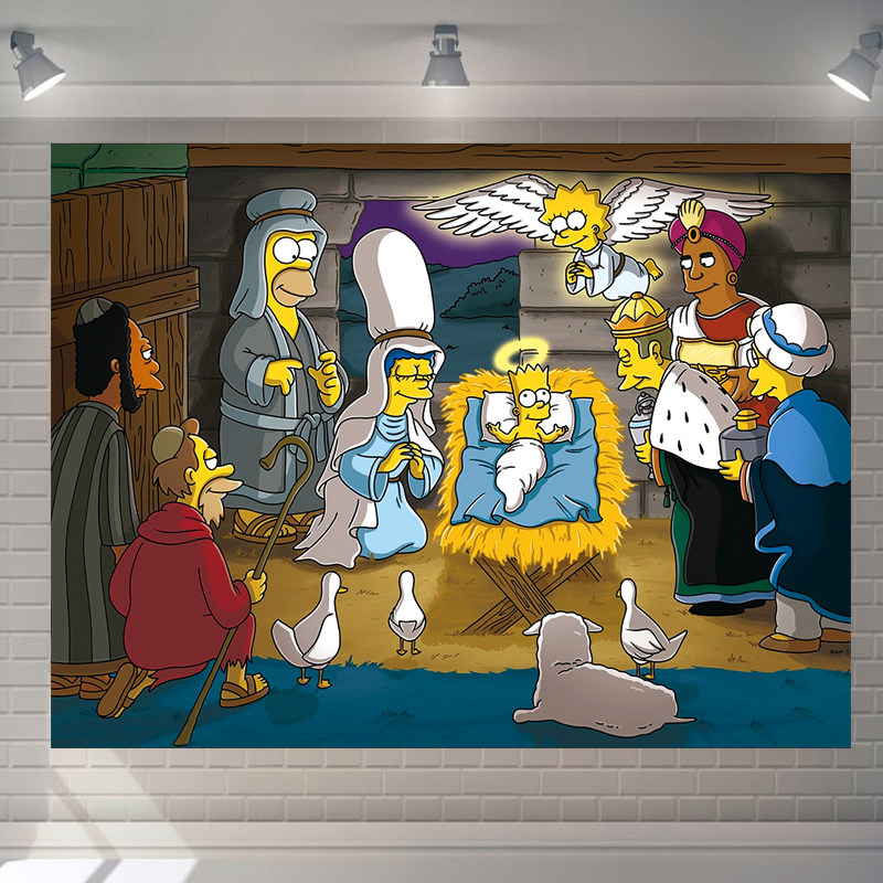 Simpson background Bins hanging boomer background wall net red rental house headbed Bedroom Dormitory Renovation Wall Cloth