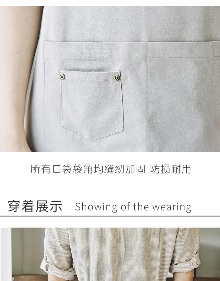 Ins apron cotton waterproof milk tea cafe restaurant kitchen nail han edition, men and women fashion thanks