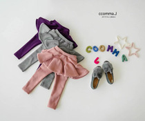 Spot niche Tide brand autumn and winter Children girls plus velvet thick culottes bottoming pants skirt decoration powder ash