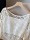 Hot Girl Sexy Hollow-Out Lazy Style Long-Sleeved Knit Top for Women 2026 Spring New Loose Outerwear Thin Top