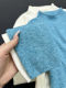 Fresh and Elegant Turquoise Blue Super Flattering Knit Base Shirt for Women, Autumn and Winter Inner Layer, Half Turtleneck Sweater for Layering
