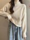Half-Turtleneck Soft Sweater for Women, New Autumn and Winter Style, Versatile Pullover for Petite Figures, Knitted Base Layer, Loose Top