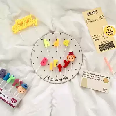 ins Hanfeng birthday cake candle boys and girls cartoon candle party decoration confession creative surprise props