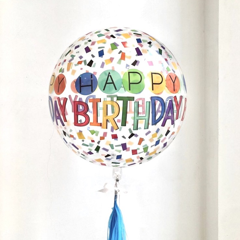 ins Korea rainbow confetti bobo ball 4D ball happy birthday happy birthday balloon party decoration