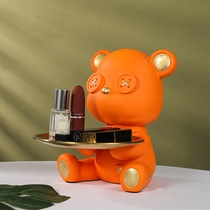 Violent Bear tray ornaments coffee table light luxury rack key storage cartoon home bedroom TV cabinet decorations