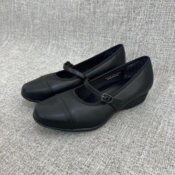 Foreign trade pu retro lightweight wedge heel deep mouth buckle single shoes large size women's shoes f5067 work shoes mother's shoes