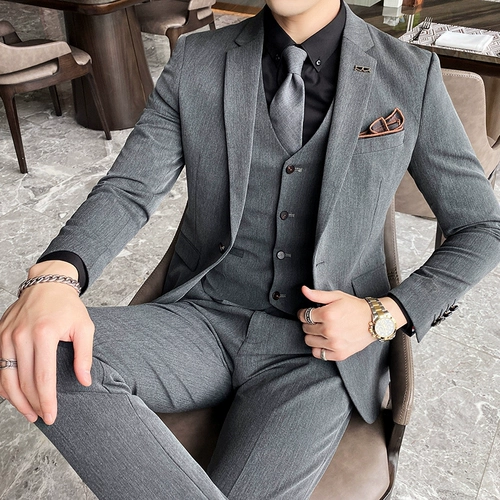 Комплект, свадебное платье, пиджак классического кроя для отдыха, в корейском стиле, 3 предмета