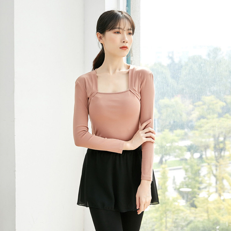 Dance suit female classical dance Chinese Wind teacher Thickened Art Exam Belly Dance Practice and Autumn Winter Latin Blouses Sexy