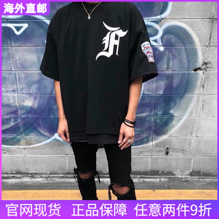 FEAR OF GOD Fifth Season 5TH Main Line Mesh Medal Short Sleeve High Street Round Collar Casual Summer T-shirt Male Tide