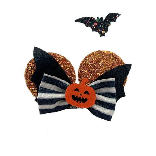 Детский аксессуар для волос, черная детская заколка для волос с бантиком, xэллоуин