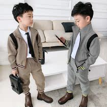 Boys autumn casual suit 2021 new autumn children Korean handsome two-piece foreign style jacket set