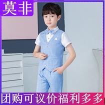 Boys summer suit gown boy suit Three sets of piano to serve children casual Western suit waistcoat suit