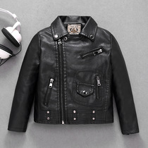 Childrens clothing childrens leather clothing boys and girls leather jacket 2021 Autumn New Korean version of small children foreign-style baby coat