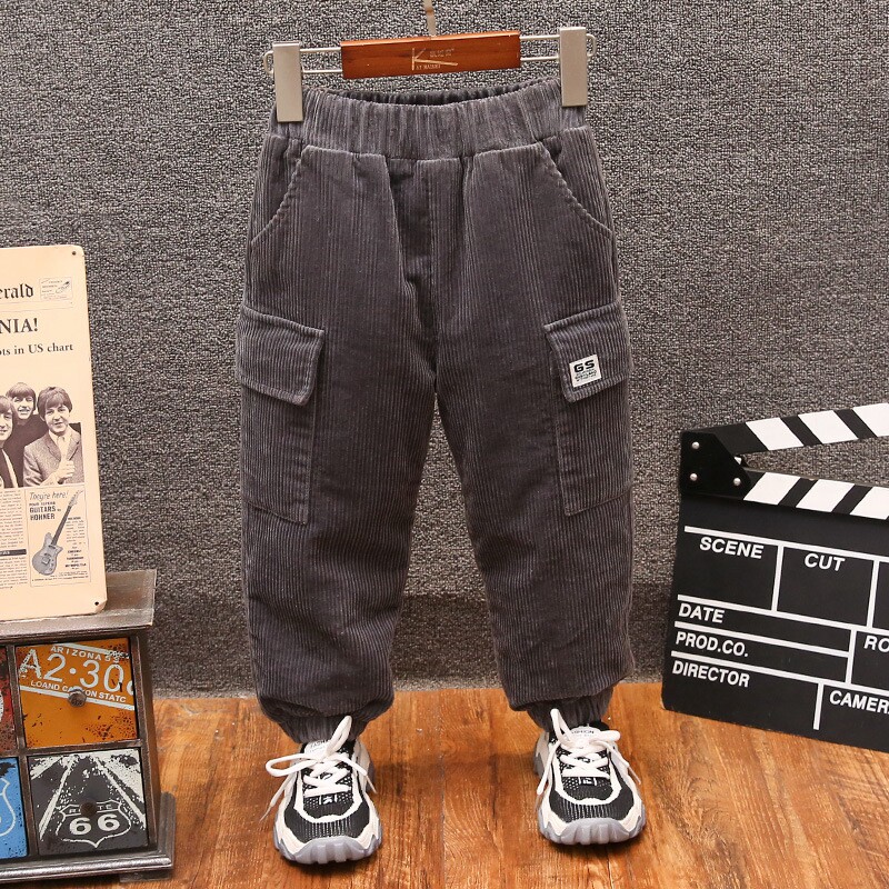 Boy Winter Thickened Pants Plus Suede Baby New 2022 Casual Pants Children Fashion Long Pants Winter children Dress Pants Tide