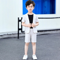 Summer boy short sleeve suit British style childrens suit baby suit wedding flower girl costume host dress