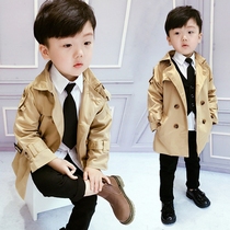 Childrens clothing boys coat spring and autumn models 2021 New Korean version of long childrens thick cotton cotton windbreaker
