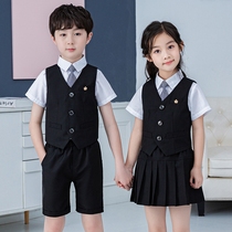 Childrens suit suit summer vest four-piece kindergarten Garden uniform English style small childrens dress flower childrens small suit